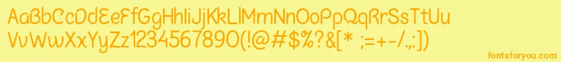 ChalkmarsRegularSample Font – Orange Fonts on Yellow Background