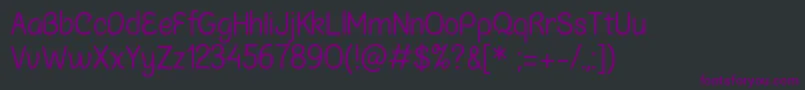 Czcionka ChalkmarsRegularSample – fioletowe czcionki na czarnym tle