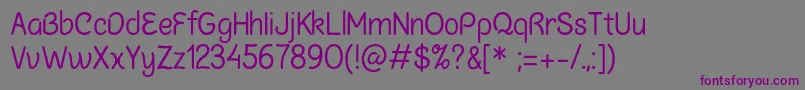 ChalkmarsRegularSample Font – Purple Fonts on Gray Background
