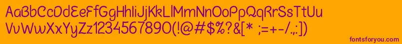 ChalkmarsRegularSample Font – Purple Fonts on Orange Background