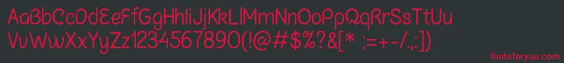 ChalkmarsRegularSample Font – Red Fonts on Black Background