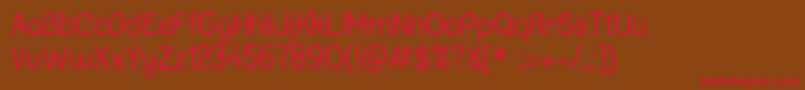 ChalkmarsRegularSample Font – Red Fonts on Brown Background