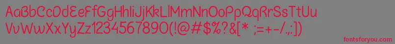 ChalkmarsRegularSample Font – Red Fonts on Gray Background
