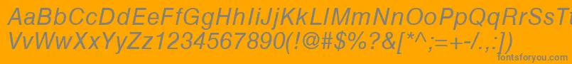 HelveticaGreekInclined Font – Gray Fonts on Orange Background