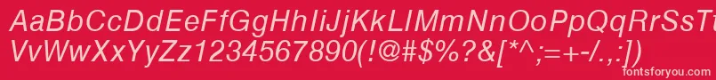 HelveticaGreekInclined Font – Pink Fonts on Red Background