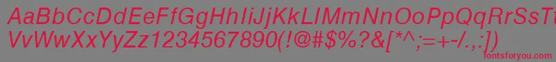 HelveticaGreekInclined Font – Red Fonts on Gray Background