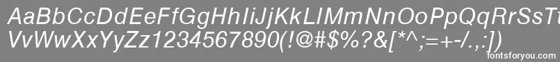 フォントHelveticaGreekInclined – 灰色の背景に白い文字