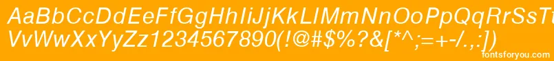 HelveticaGreekInclined Font – White Fonts on Orange Background