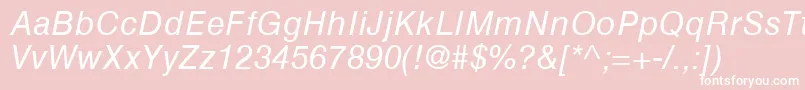 HelveticaGreekInclined Font – White Fonts on Pink Background