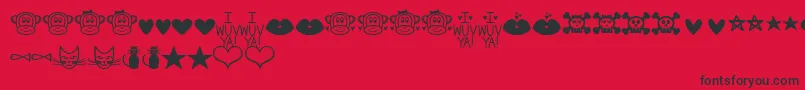 フォントMfDings2 – 赤い背景に黒い文字