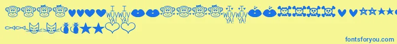 MfDings2 Font – Blue Fonts on Yellow Background