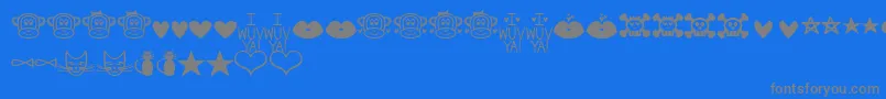 MfDings2 Font – Gray Fonts on Blue Background