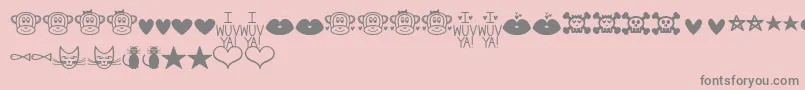 MfDings2 Font – Gray Fonts on Pink Background