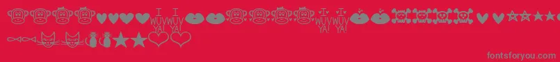 Шрифт MfDings2 – серые шрифты на красном фоне
