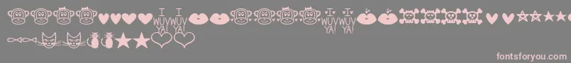 Fonte MfDings2 – fontes rosa em um fundo cinza