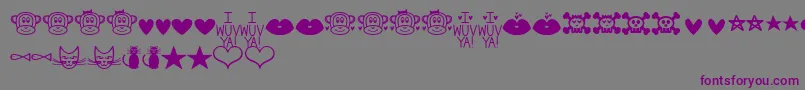 MfDings2-Schriftart – Violette Schriften auf grauem Hintergrund