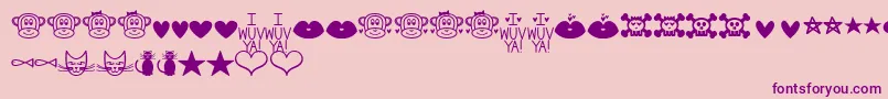 MfDings2 Font – Purple Fonts on Pink Background