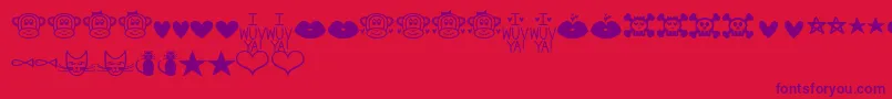 fuente MfDings2 – Fuentes Moradas Sobre Fondo Rojo