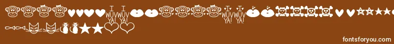 MfDings2 Font – White Fonts on Brown Background