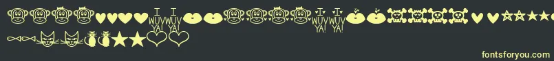 MfDings2 Font – Yellow Fonts on Black Background