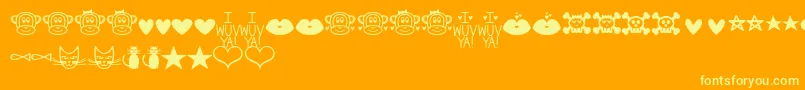 MfDings2 Font – Yellow Fonts on Orange Background