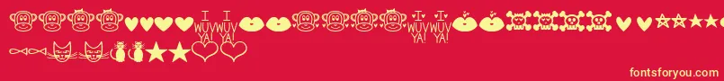MfDings2 Font – Yellow Fonts on Red Background
