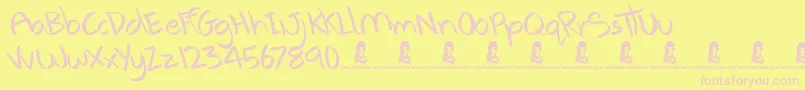 AnxietyManagement Font – Pink Fonts on Yellow Background