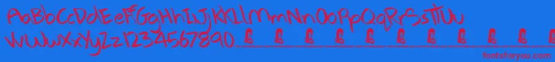 AnxietyManagement Font – Red Fonts on Blue Background