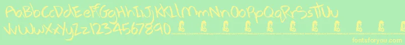 AnxietyManagement Font – Yellow Fonts on Green Background