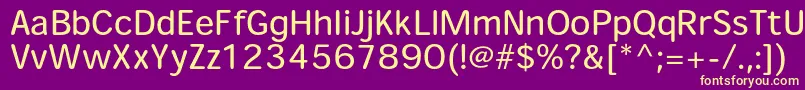 HeiseimarugostdW4 Font – Yellow Fonts on Purple Background