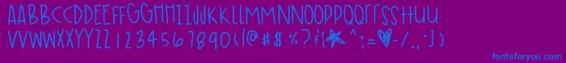 Шрифт Timeflieswheninparis – синие шрифты на фиолетовом фоне