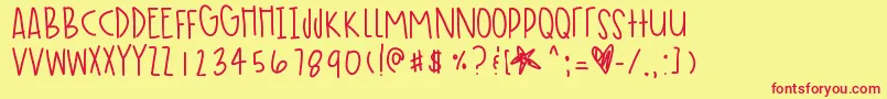 Timeflieswheninparis Font – Red Fonts on Yellow Background