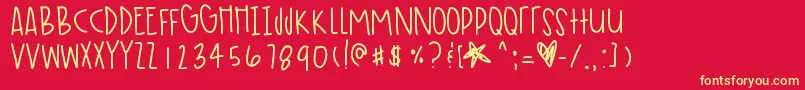Timeflieswheninparis Font – Yellow Fonts on Red Background