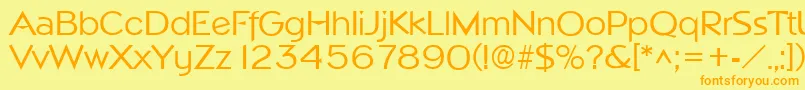 NapoliRegular-Schriftart – Orangefarbene Schriften auf gelbem Hintergrund