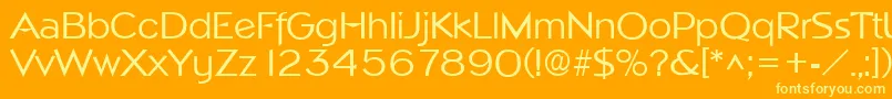 NapoliRegular Font – Yellow Fonts on Orange Background