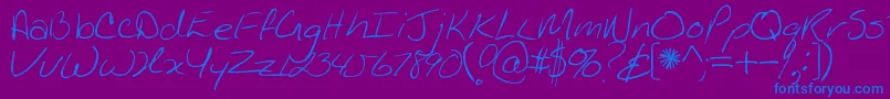 Kathleen Font – Blue Fonts on Purple Background