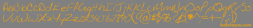 Kathleen Font – Orange Fonts on Gray Background