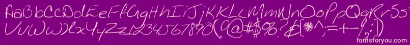 Kathleen Font – Pink Fonts on Purple Background