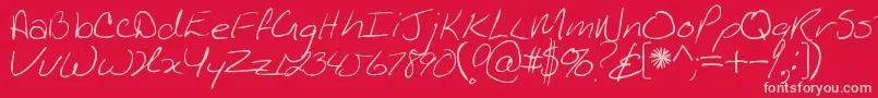 Kathleen Font – Pink Fonts on Red Background