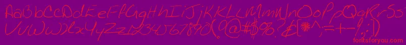 Kathleen Font – Red Fonts on Purple Background