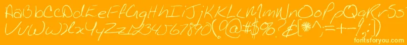 Kathleen-Schriftart – Gelbe Schriften auf orangefarbenem Hintergrund