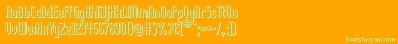 LadyIce3D Font – Green Fonts on Orange Background