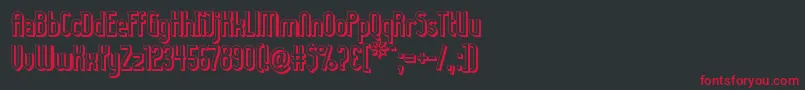 フォントLadyIce3D – 黒い背景に赤い文字