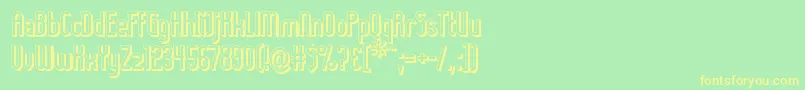 LadyIce3D-Schriftart – Gelbe Schriften auf grünem Hintergrund