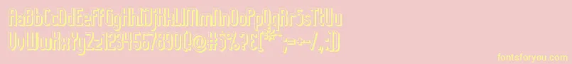 LadyIce3D Font – Yellow Fonts on Pink Background