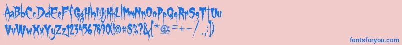 GypsyCurse Font – Blue Fonts on Pink Background