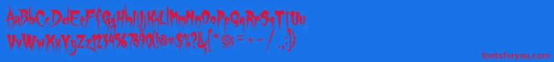 GypsyCurse Font – Red Fonts on Blue Background