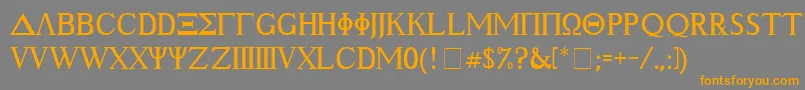 AncientGeek Font – Orange Fonts on Gray Background