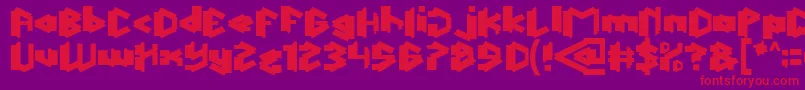 フォントThisIsTrueBold – 紫の背景に赤い文字