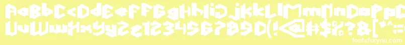 Fonte ThisIsTrueBold – fontes brancas em um fundo amarelo